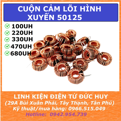 Cuộn cảm lõi hình xuyến 50125, dòng 6a, đường kính dây 0.6mm