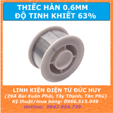 Thiếc hàn, chì hàn 100g 0.6mm tinh khiết 63%, dễ chảy bóng đẹp