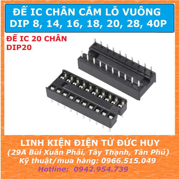 Đế IC 18 CHÂN CẮM LỖ VUÔNG 18P DIP18