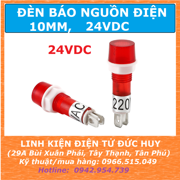 ĐÈN BÁO NGUỒN ĐIỆN, BÁO PHASE 24VDC, 10MM