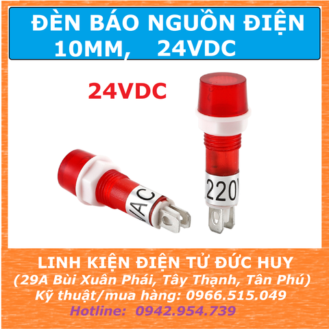 ĐÈN BÁO NGUỒN ĐIỆN, BÁO PHASE 24VDC, 10MM
