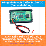 Đồng hồ đo volt, đo điện áp, volt kế 2 dây 5-120VDC (đỏ, xanh dương)