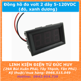 Đồng hồ đo volt, đo điện áp, volt kế 2 dây 5-120VDC (đỏ, xanh dương)