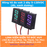 Đồng hồ đo volt, đo điện áp, volt kế 2 dây 5-120VDC (đỏ, xanh dương)