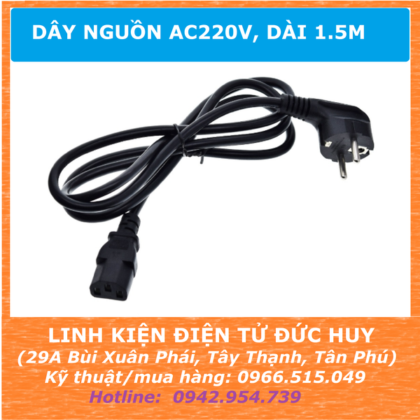 DÂY NGUỒN AC 220V, DÀI 1.5M