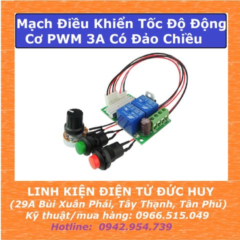 Mạch Điều Khiển Tốc Độ Động Cơ DIMMER PWM 6-24V 3A Có Đảo Chiều