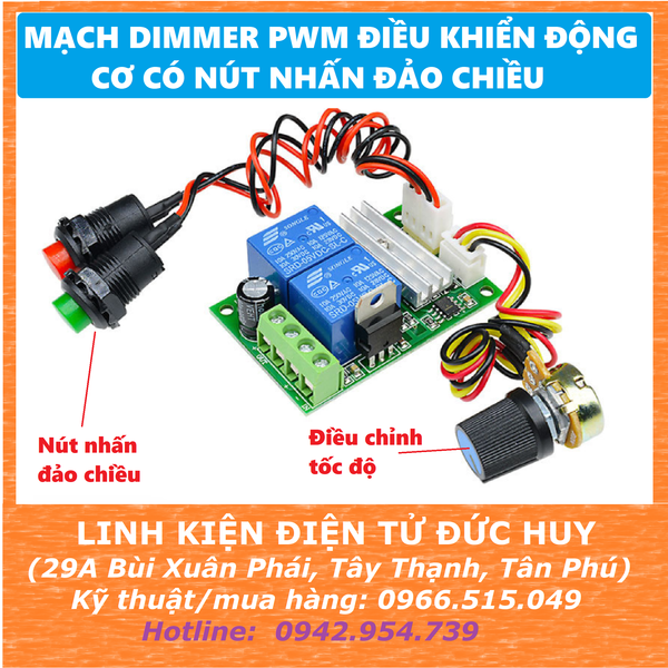 Mạch Điều Khiển Tốc Độ Động Cơ DIMMER PWM 6-24V 3A Có Đảo Chiều