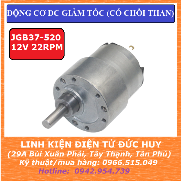 JGB37 520 ĐỘNG CƠ GIẢM TỐC 12VDC 22RPM