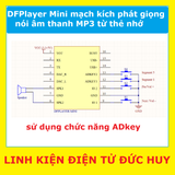 DFPlayer Mini mạch kích phát giọng nói âm thanh MP3 từ thẻ nhớ