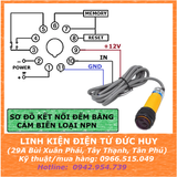 Combo bộ đếm sản phẩm DH48J-11A counter 4 số, có chức năng lưu khi mất điện, 12V-24VDC, kèm cảm biến + gá