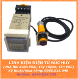 Combo bộ đếm sản phẩm DH48J-11A counter 4 số, có chức năng lưu khi mất điện, 12V-24VDC, kèm cảm biến + gá