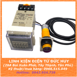 Combo bộ đếm sản phẩm DH48J-8A counter 4 số, 220VAC, kèm cảm biến + gá + dây AC 220V