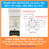 DH48S 2ZH 220VAC/DC bộ timer tiếp điểm mở chậm, tiếp điểm tức thời