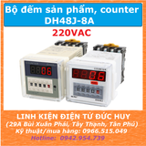 DH48J-8A AC220V bộ đếm sản phẩm counter 4 số, có chân reset