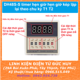 DH48S-S timer hẹn giờ hẹn giờ kép lặp lại theo chu kỳ T1 T2 (kèm đế)
