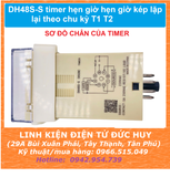 DH48S-S timer hẹn giờ hẹn giờ kép lặp lại theo chu kỳ T1 T2 (kèm đế)