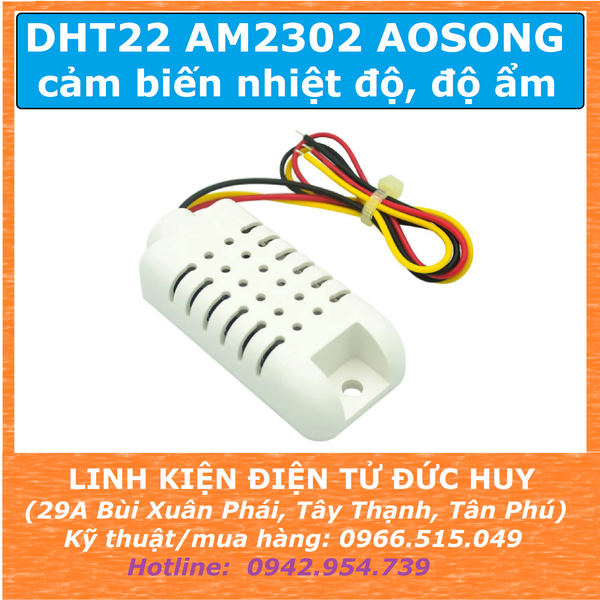 DHT22 AM2302 Cảm biến nhiệt độ, độ ẩm chính xác cao (Hàng tốt)