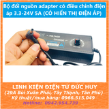 Bộ đổi nguồn adapter có điều chỉnh điện áp 3.3-24V 5A (CÓ HIỂN THỊ ĐIỆN ÁP)