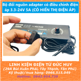 Bộ đổi nguồn adapter có điều chỉnh điện áp 3.3-24V 5A (CÓ HIỂN THỊ ĐIỆN ÁP)