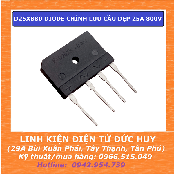 D25XB80 DIODE CHỈNH LƯU CẦU DẸP 25A 800V