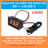 MẠCH ĐO VÀ HIỂN THỊ NHIỆT ĐỘ, ĐIỆN ÁP 5V-12VDC MÀU ĐỎ