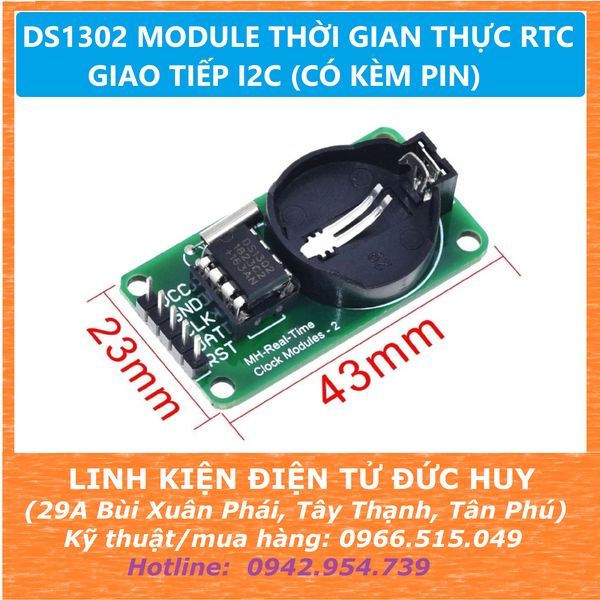 DS1302 module thời gian thực RTC (kèm pin)
