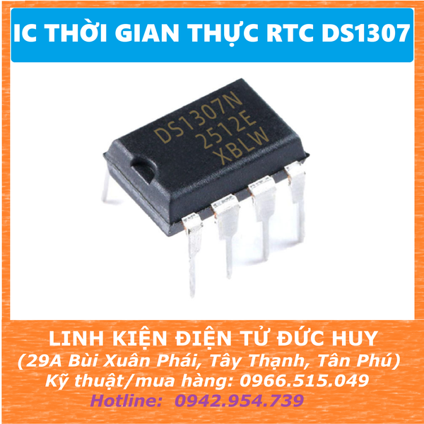 IC DS1307 THỜI GIAN THỰC RTC, DIP 8, GIAO TIẾP I2C (CHẤT LƯỢNG TỐT)