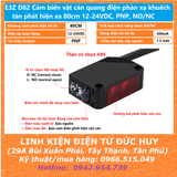 E3Z D82 Cảm biến vật cản quang điện phản xạ khuếch tán phát hiện xa 80cm 12-24VDC, PNP, NO/NC