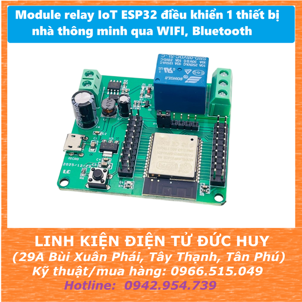 Module relay IoT ESP32 điều khiển 1 thiết bị nhà thông minh WIFI Bluetooth
