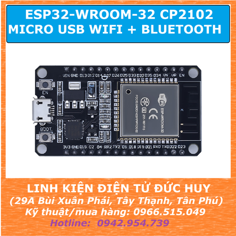 ESP32-WROOM-32 30P MICRO USB CP2102 WIFI (2.4G) + BLUETOOTH