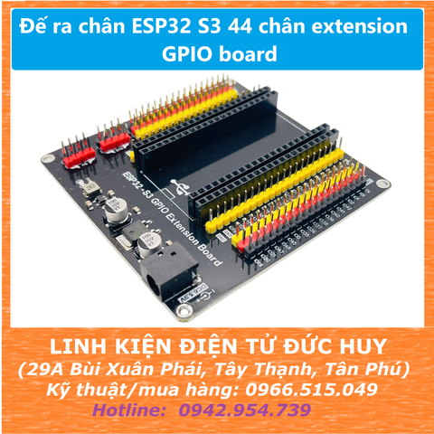 Đế ra chân ESP32 S3 44 chân extension GPIO board (bo màu đen)