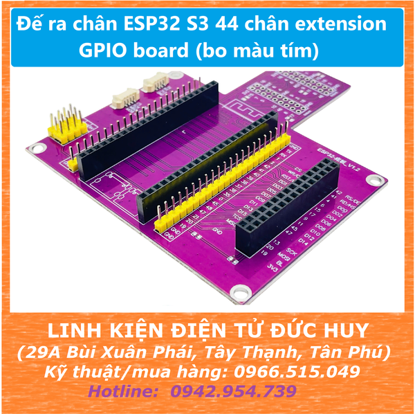 Đế ra chân ESP32 S3 44 chân extension GPIO board (bo màu tím)