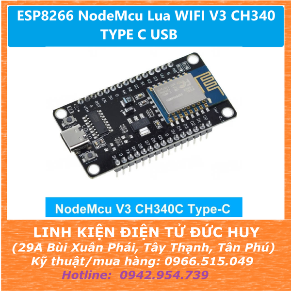 ESP8266 NodeMcu Lua WIFI V3 CH340 TYPE C USB