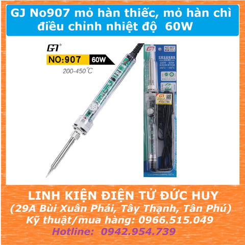 No907 907 60w MỎ HÀN THIẾC HÀN CHÌ ĐIỀU CHỈNH ĐƯỢC NHIỆT ĐỘ