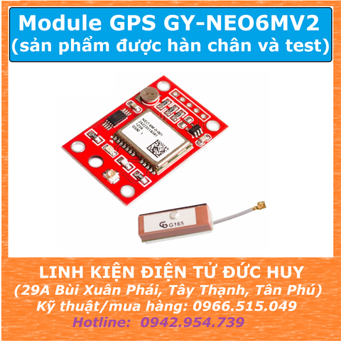 MODULE ĐỊNH VỊ GPS GY NEO 6M V2.0 APM 2.5 (BOARD ĐỎ),bao gồm ăngten, hàn chân sẵn