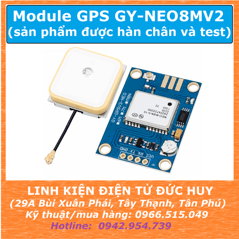 MODULE ĐỊNH VỊ GPS GY NEO M8N có ăngten, hàn chân sẵn