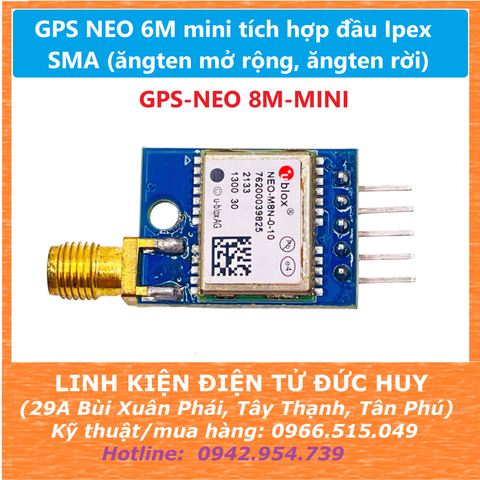 GPS NEO 8M M8N mini tích hợp đầu Ipex SMA (ăngten mở rộng, ăngten rời)