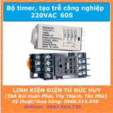 Bộ timer công nghiệp hẹn giờ, tạo trễ 220VC 0-60S H3Y-4 (đã bao gồm đế)