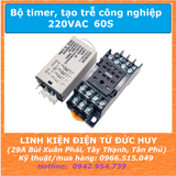 Bộ timer công nghiệp hẹn giờ, tạo trễ 220VC 0-60S H3Y-4 (đã bao gồm đế)