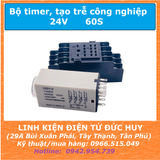 Bộ timer công nghiệp hẹn giờ, tạo trễ 24VDC 0-60S H3Y-4 (đã bao gồm đế)