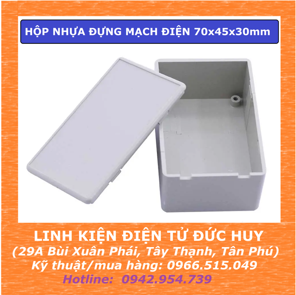 HỘP NHỰA ĐỰNG MẠCH ĐIỆN 70x45x30mm
