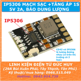 MHCD42, IP5306 MẠCH SẠC PIN 1S KÈM TĂNG ÁP 5V 2A, CÓ ĐÈN BÁO DUNG LƯỢNG