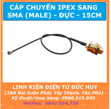 Đầu cáp chuyển đổi IPEX sang SMA ĐỰC 15CM, CÁP ĐỒNG TRỤC RG178