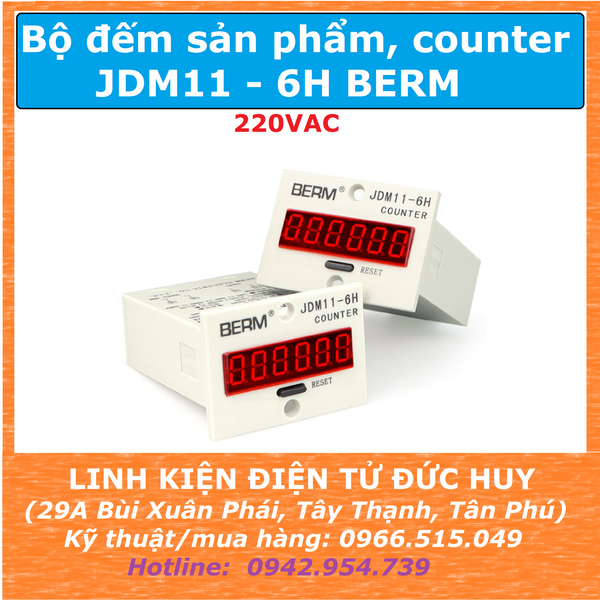 JDM11-6H (6 số) bộ đếm sản phẩm counter điện áp 220VAC