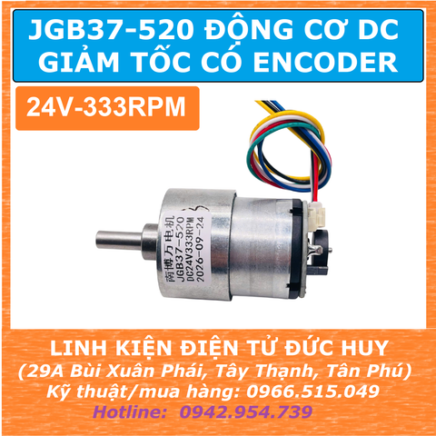 JGB37 520 24V ĐỘNG CƠ DC GIẢM TỐC ENCODER 24V 333RPM
