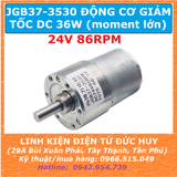 JGB37 3530 ĐỘNG CƠ GIẢM TỐC DC 24V 86RPM (moment xoắn cao) 15W