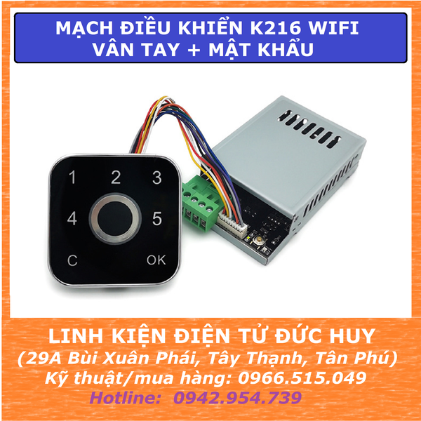 K216 WIFI BỘ CÀI ĐẶT VÀ KIỂM SOÁT VÂN TAY, MẬT KHẨU QUA WIFI