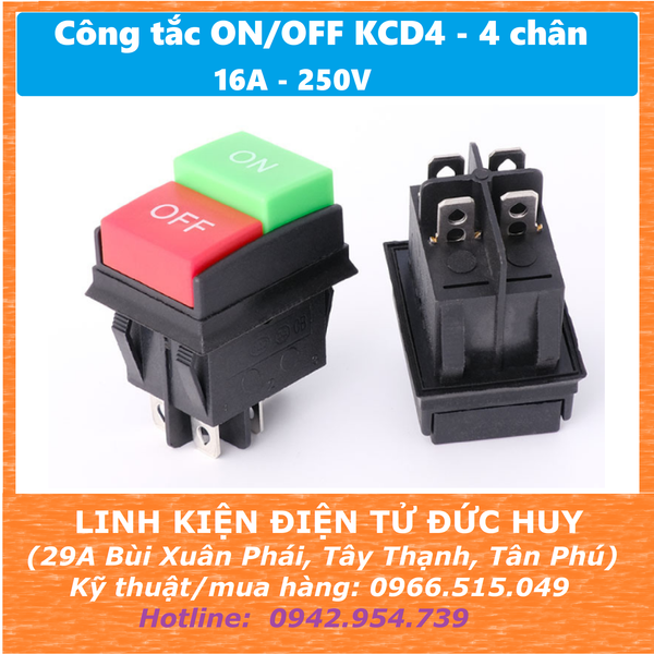 KCD4 CÔNG TẮC ON/OFF 4 CHÂN 16A 250V