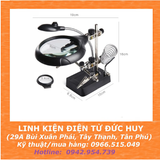 GÁ KẸP MẠCH PCB, GÁC MỎ HÀN, KÍNH LÚP HÀN MẠCH ĐA NĂNG (có đèn LED)