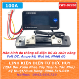 KWS DC200 100A Màn hình đo thông số điện đa chức năng Volt DC,Ampe,Wat,Nhiệt độ